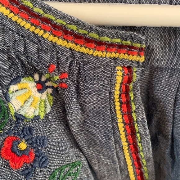 Pip Studio blue denim chambray midi embroidered dress, 3/4 sleeves Size XXL - Picture 3 of 9